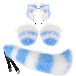 Cosplay Faux Fur Tail Ears Paws
